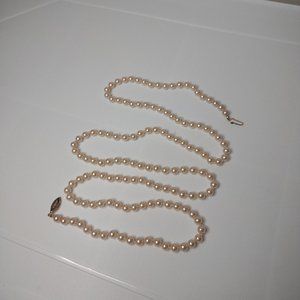Vintage Gsilver Long Faux Pearl Necklace 38 Inches